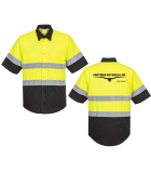 ANSI High Visibility Short Sleeve Button Down GE067 PrtWst HT